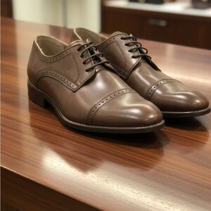 Robert Wayne Classic Brown Leather Men's Dress Shoes size 15